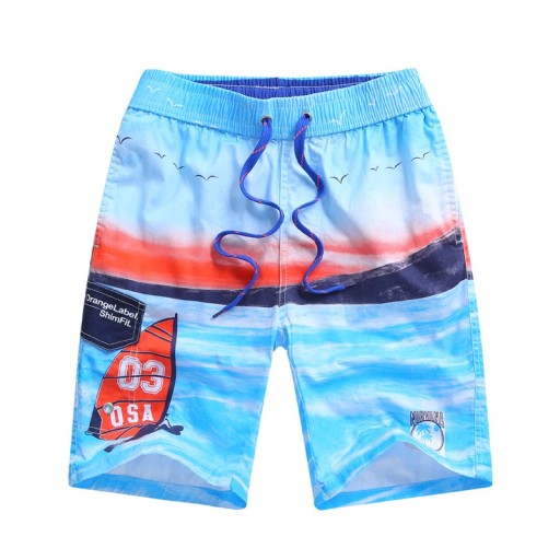Drengs strandshorts med oceantryk J1326