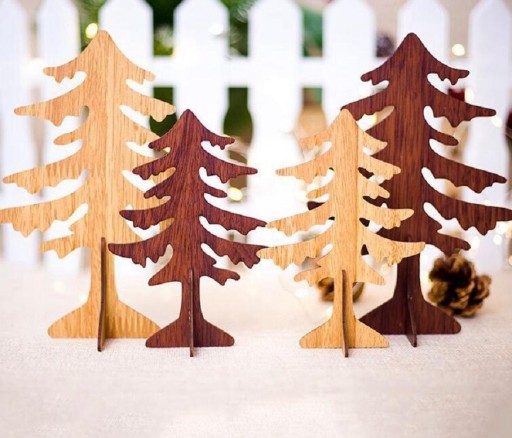 Dřevěná dekorace vánoční strom