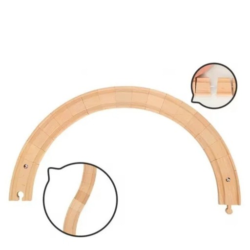 Dřevěná pohyblivá zatáčka 63 x 4 x 1,3 cm Ohebný díl tratě Plynulé tvarování kolejí Rozšíření vlakové dráhy Flexibilní spojovací prvek