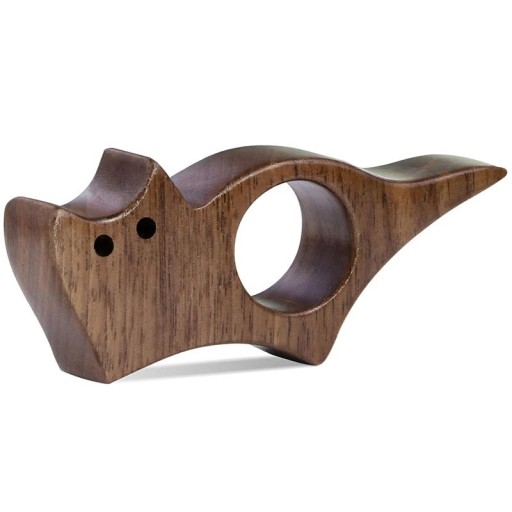 Drevená prstencová záložka do knihy Mačka 8 × 1,5 cm Otvor 2,2 cm pre palec Ergonomická záložka na čítanie jednou rukou