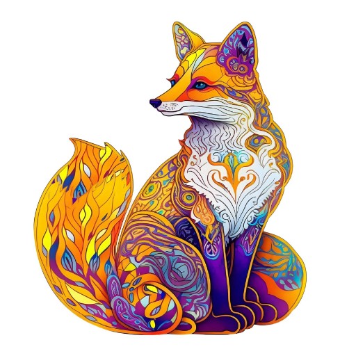 Dřevěné puzzle Liška 20,5 x 25,6 cm 160–200 dílků Nepravidelné tvary Zvířecí motiv Antistresová skládačka Originální dárek pro dospělé i děti