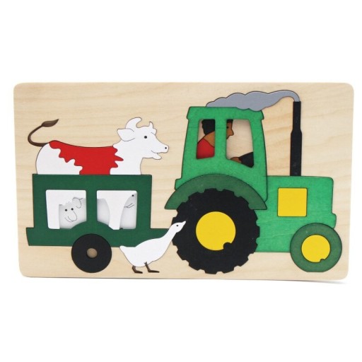 Dřevěné vkládací puzzle