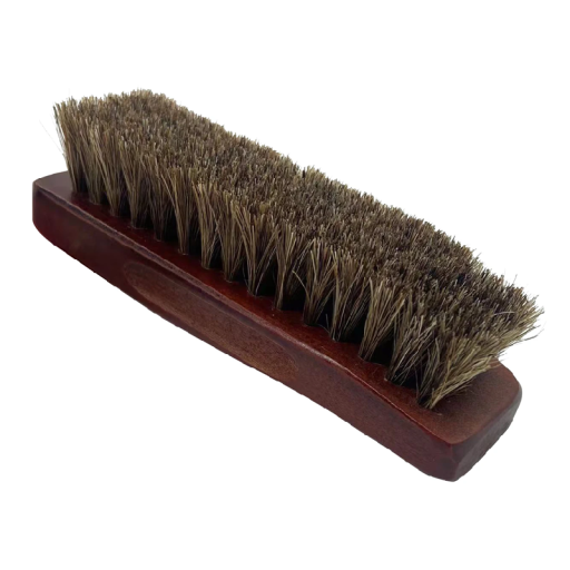Dřevěný kartáč na kožené boty 12,5 x 3,8 x 3,4 cm Kartáč z koňských žíní na leštění a čištění obuvi Elegantní přírodní provedení
