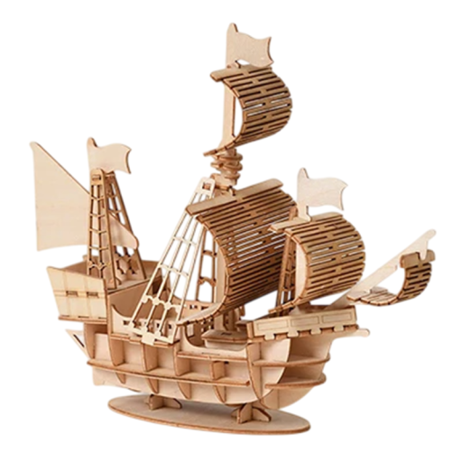 Drewniana 3D Puzzle Żaglówka 200x76x180 mm DIY Model Statku Zestaw Montażowy Prezent dla Dzieci Dorosłych Nastolatki Kreatywne Rzemiosło Dekoracja