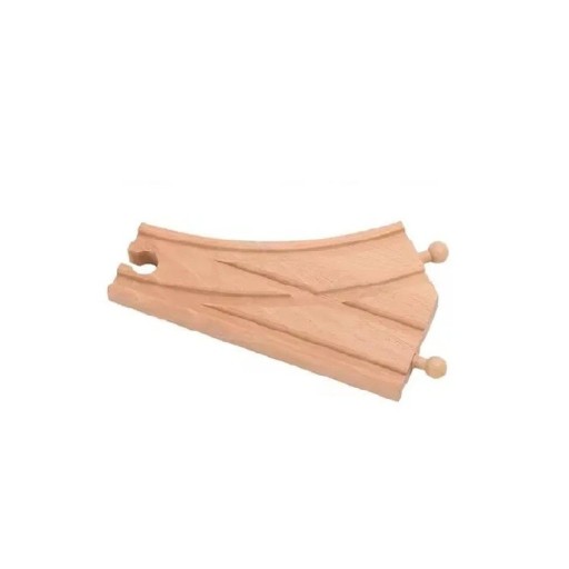 Drewniana rozdzielona kolej 15,2 x 9 x 1,2 cm Rozdzielenie trasy na dwa kierunki Praktyczny element do tworzenia gałęzi i rozszerzenia zestawów drewnianej kolejki