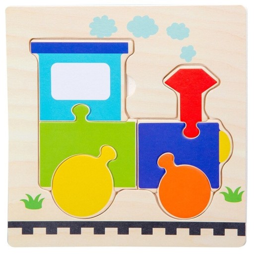 Drewniana wkładka puzzle środek transportu