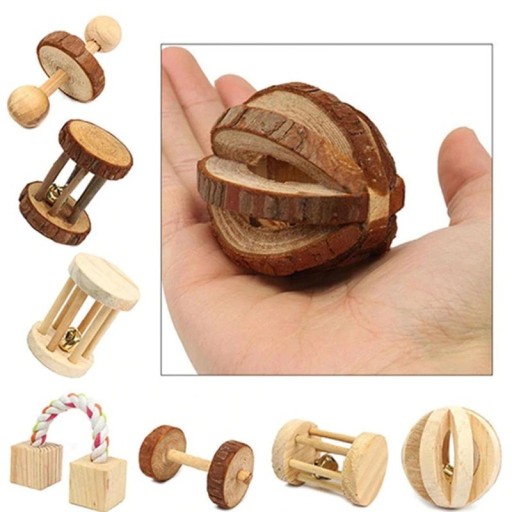 Drewniana zabawka dla gryzoni
