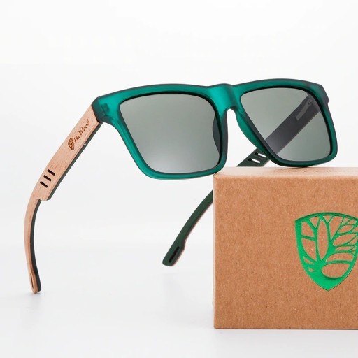 Drewniane okulary przeciwsłoneczne męskie E1957