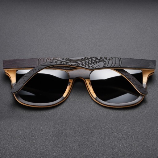 Drewniane okulary przeciwsłoneczne męskie E2161