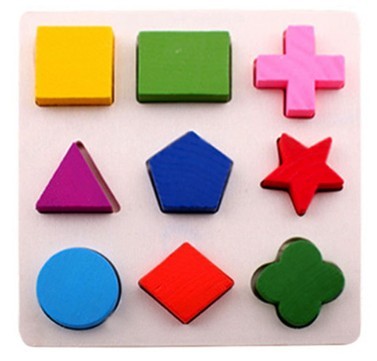Drewniane puzzle geometryczne kształty J628