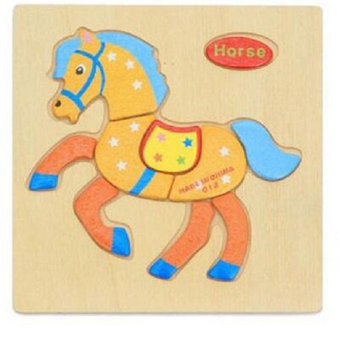 Drewniane puzzle ze zwierzęciem