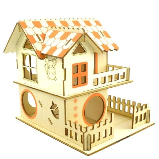 Drewniany domek dla gryzoni C854