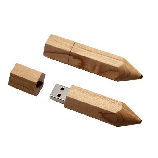 Drewniany ołówek do pamięci flash USB