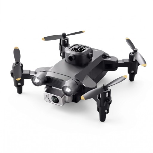 Dron mini pieghevole con doppia camera 8K HD 9,5 x 9,5 x 3 cm Telecomando con spazio di archiviazione per dron Luci anteriori Nero Per riprese aeree