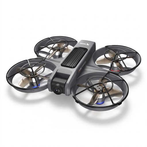 Dron X226 fără perii cu cameră duală și controler cu ecran Optimizare optică 22 x 19 x 5 cm ABS Gri Pentru fotografiere și filmare din aer
