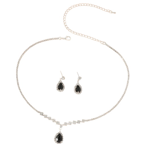 Drop Women's Fashion Set Necklace 38+16 cm Earrings 2.7 cm Elegant Wedding Jewellery for Banquets Parties and Special Occasions