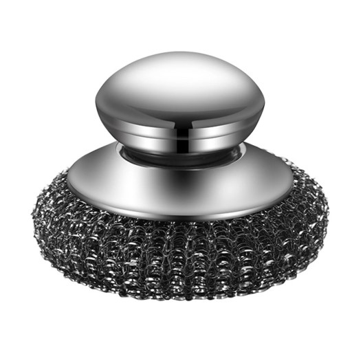Druciana gąbka do naczyń 10 x 7 cm Stal nierdzewna Metalowa gąbka z uchwytem Mocna spirala czyszcząca Gąbka kuchenna