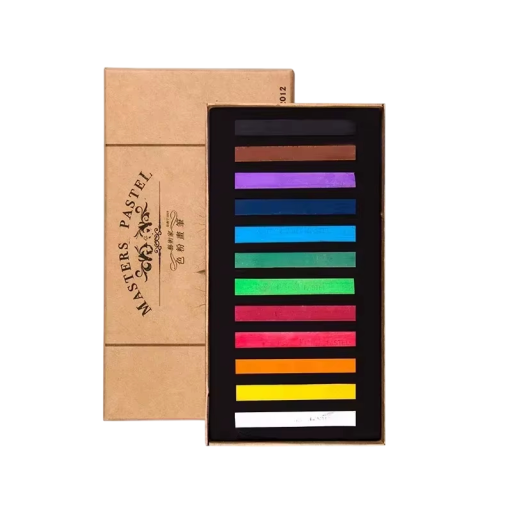 Dry Pastels Set of 12 Square Chalk Pastels 58 x 8 x 8 mm for Sketching and Drawing – Art Supplies for Students
