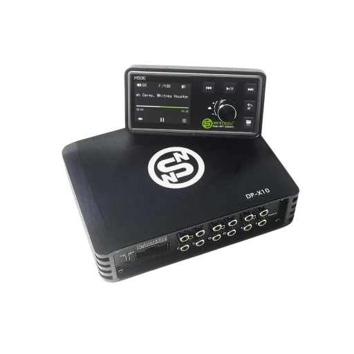 DSP Car Sound Processor Sennuopu DP-X10 4-Channel Amplifier 8-Channel Processing with LCD Controller 28 x 23.3 x 6.8 cm Black for Car Hi-Fi