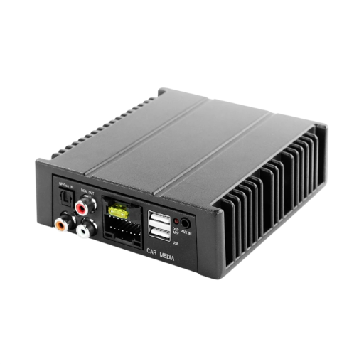 DSP versterker voor auto 4-kanaals audio processor 80 W x 4 13,8 x 11,5 x 3,8 cm metalen zwarte voor Android autoradio's luidsprekers en subwoofers