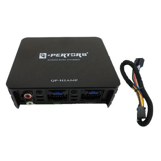 DSP versterker voor auto QP-H2AMP 4-kanaals audio processor 60 W x 4 12,1 x 10 x 4,1 cm klasse A/B zwart voor Android autoradio's en luidsprekers