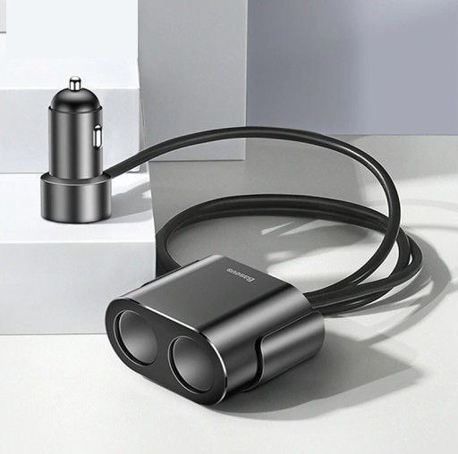 Dubbel USB-billaddare med cigarettändaruttag A1748