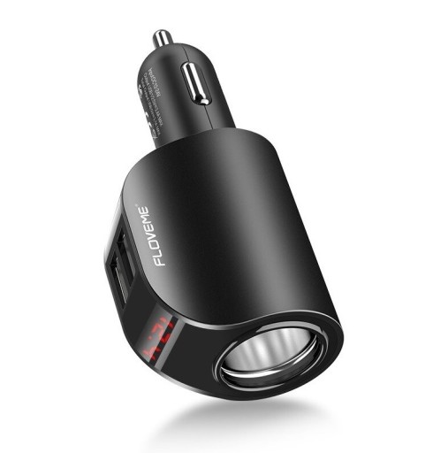 Dubbel USB-billaddare och cigarettändaruttag