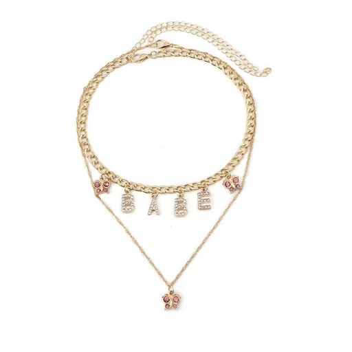Dubbele damesketting met vlinders