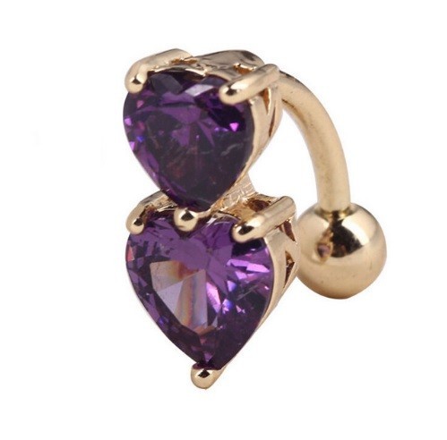 Dubbele hart navelpiercing
