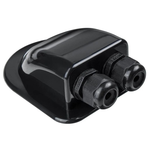 Dubbele invoer voor kabeldoorvoer Zonnepaneel Dakinvoer Kabelhouder Camper Caravan Jacht Auto Wit 11,2x9x4,2cm