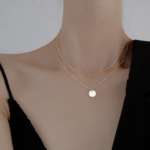 Dubbelhalsband för kvinnor med hänge D425