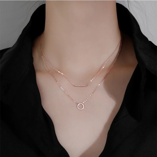 Dubbelhalsband för kvinnor med hänge D534
