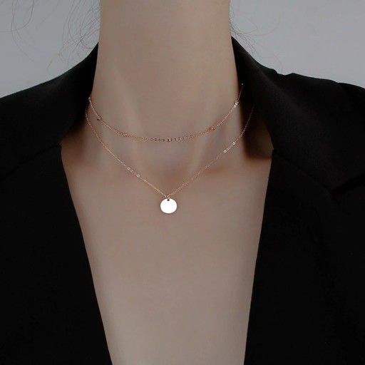 Dubbelhalsband för kvinnor med hänge D606