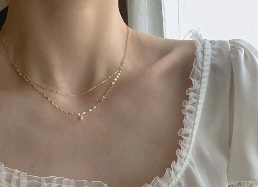 Dubbelhalsband för kvinnor med sten