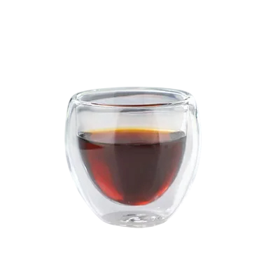 Dubbelväggig glasmugg 80 ml Transparent kopp utan handtag Liten termomugg för espresso, ristretto, starkt kaffe Modern kaffeservering
