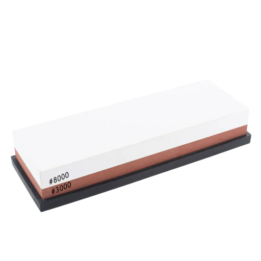 Dubbelzijdige messenslijper korrel 3000/8000 van wit korund met antislip pad, slijpsteen voor messen, gereedschap en houtsnijwerk