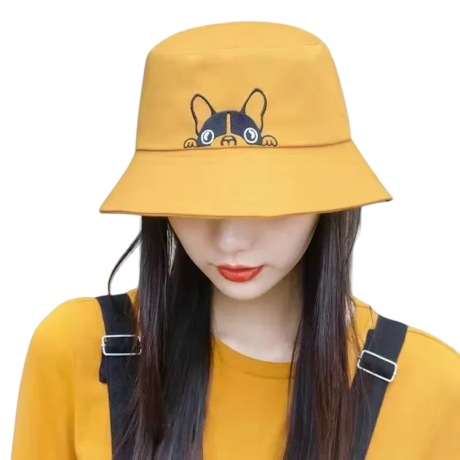 Dubbelzijdige vissershoed met hondenmotief Polyester lichte hoed 56–58 cm Stijlvolle bescherming tegen de zon Zomer modeaccessoire