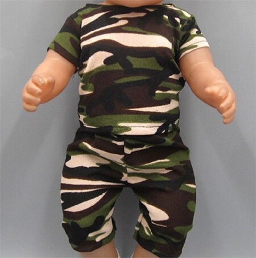 Dukkekostume med camouflagemønster