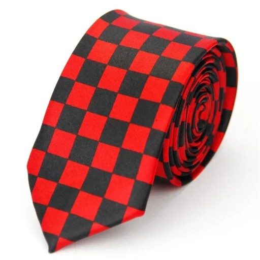 Dünne karierte farbige Krawatte 145 x 5 cm Stilvolle Unisex-Krawatte Moderne gemusterte Krawatte Modeaccessoire für Männer und Frauen für formelle und informelle Anlässe