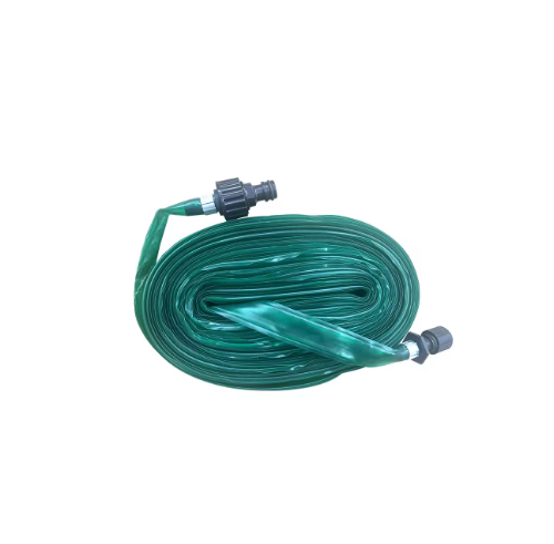 Durchlässiger Gartenschlauch 3 m grüner flacher flexibler Schlauch mit Schnellkupplung und Adapter zur Bewässerung von Beeten und Rasen