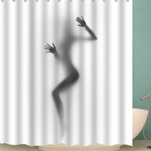 Duschvorhang mit menschlichem Silhouettenmotiv