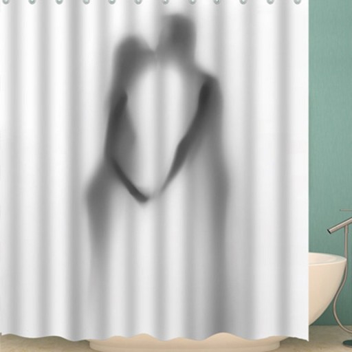 Duschvorhang mit menschlichem Silhouettenmotiv
