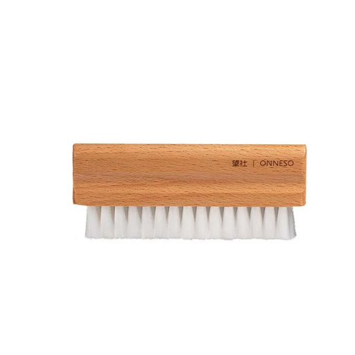 Dust Brush 11.5x5 cm Natural Beech Handle Soft Nylon Bristles 2 cm Joint and Board Cleaner Household Cleaning Accessory