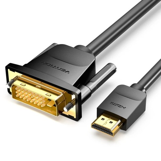 DVI-han til HDMI-han-adapter 5 m Sort Tovejs Full HD-kabel Tilslutning af skærm og grafikkort Stabil billedoverførsel Ingen interferens