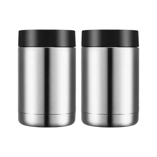 Dvoustěnný nerezový obal na plechovky a lahve chladicí termoizolační sada 2 kusů objem 414 ml rozměr 7,8 x 13,4 x 7,8 cm na pivo a nápoje