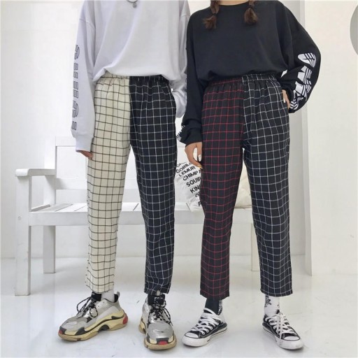 Dwukolorowe spodnie damskie