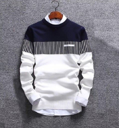 Dwukolorowy sweter męski