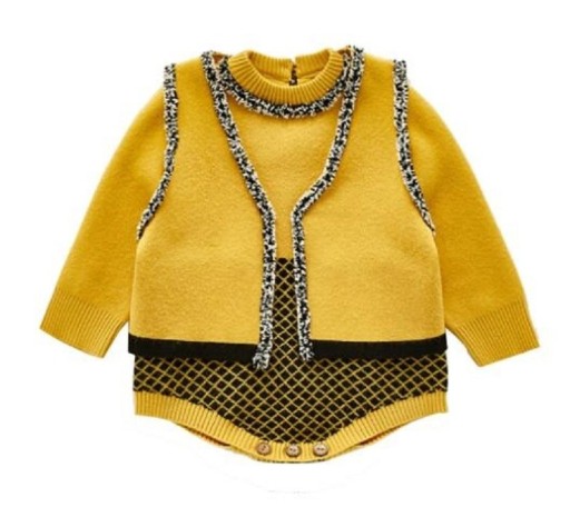 Dzianinowy sweter dziewczęcy i body L1169