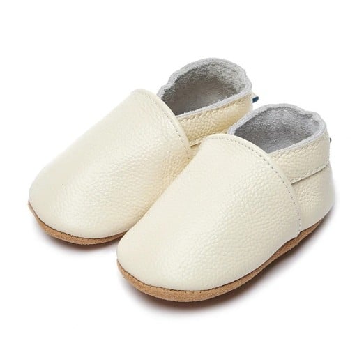 Dziecięce kapcie z PU skóry Nazuwany model z elastyczną gumką wokół Gładka podeszwa Bez zapięcia Unisex buciki do domu i do wózka