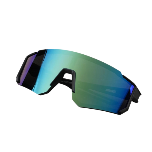 Dziecięce sportowe okulary przeciwsłoneczne Zielono-niebieskie przezroczyste soczewki Ochrona oczu podczas sportu Lekka ramka Okulary do jazdy na rowerze biegania i aktywności na świeżym powietrzu